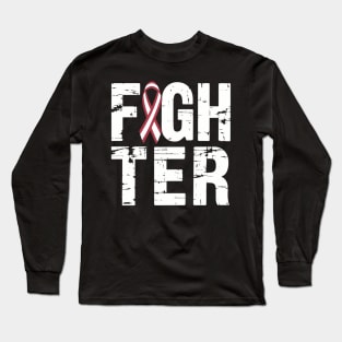 Throat Cancer Oral Head Neck Cancer Awareness Fighter Long Sleeve T-Shirt